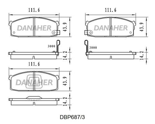 Danaher DBP687/3 Brake Pad Set, disc brake DBP6873