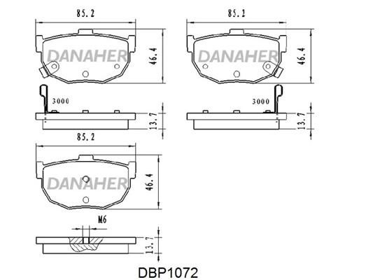Danaher DBP1072 Brake Pad Set, disc brake DBP1072