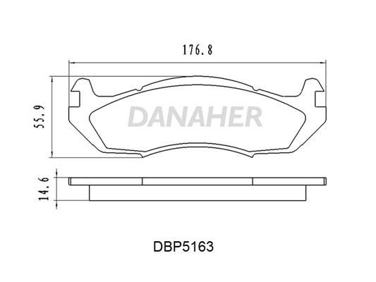 Danaher DBP5163 Rear disc brake pads, set DBP5163