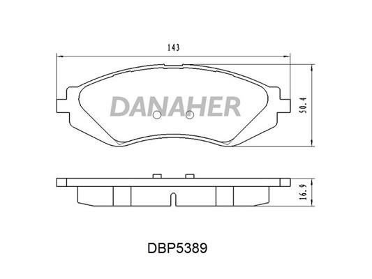 Danaher DBP5389 Brake Pad Set, disc brake DBP5389