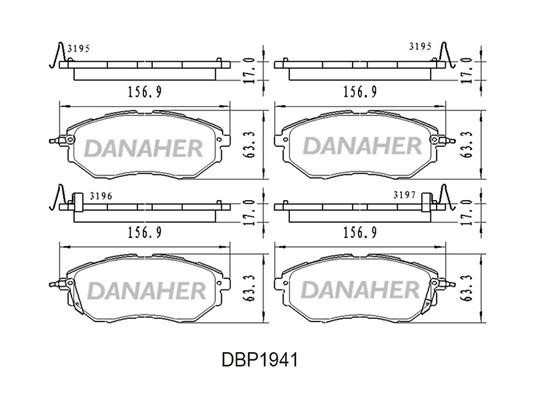 Danaher DBP1941 Brake Pad Set, disc brake DBP1941