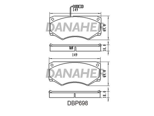 Danaher DBP698 Brake Pad Set, disc brake DBP698