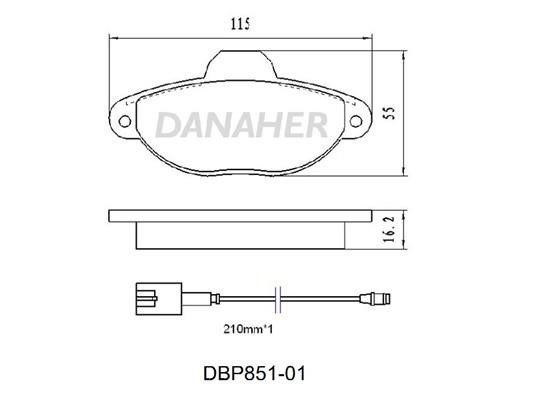 Danaher DBP851-01 Brake Pad Set, disc brake DBP85101