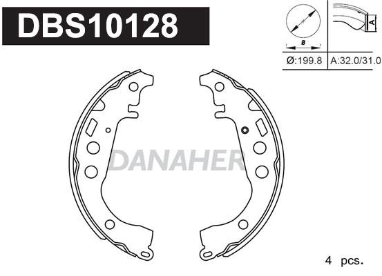 Danaher DBS10128 Brake shoe set DBS10128