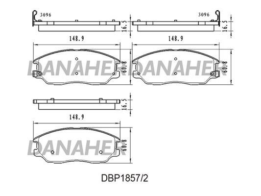 Danaher DBP1857/2 Brake Pad Set, disc brake DBP18572