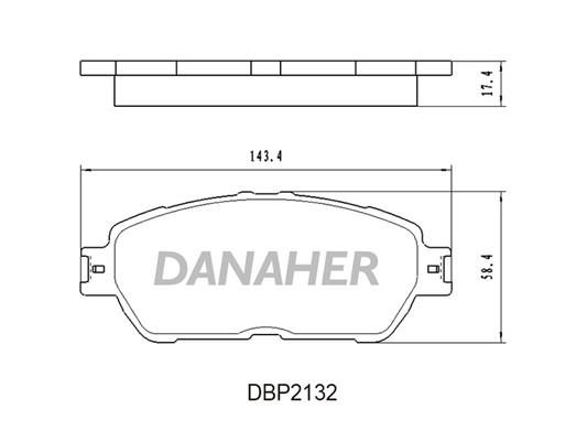 Danaher DBP2132 Brake Pad Set, disc brake DBP2132