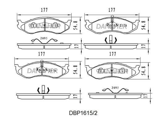 Danaher DBP1615/2 Brake Pad Set, disc brake DBP16152