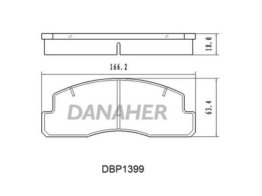 Danaher DBP1399 Brake Pad Set, disc brake DBP1399