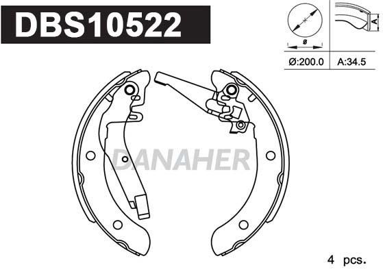 Danaher DBS10522 Brake shoe set DBS10522