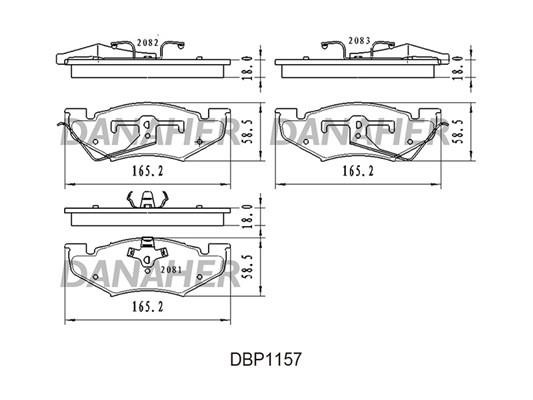 Danaher DBP1157 Brake Pad Set, disc brake DBP1157