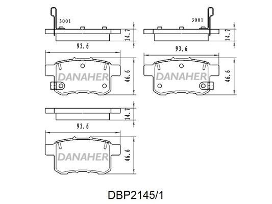 Danaher DBP2145/1 Brake Pad Set, disc brake DBP21451