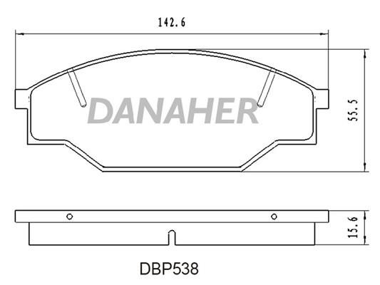 Danaher DBP538 Brake Pad Set, disc brake DBP538