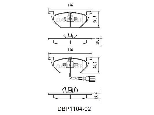 Danaher DBP1104-02 Brake Pad Set, disc brake DBP110402