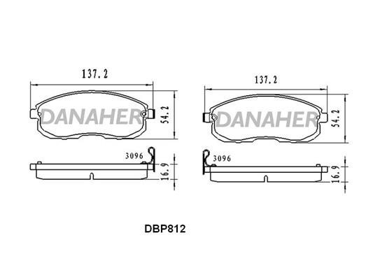 Danaher DBP812 Brake Pad Set, disc brake DBP812