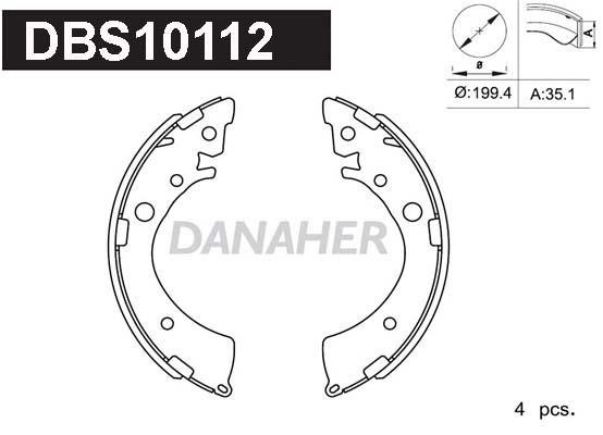 Danaher DBS10112 Brake shoe set DBS10112
