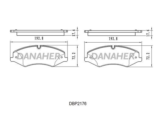 Danaher DBP2176 Brake Pad Set, disc brake DBP2176