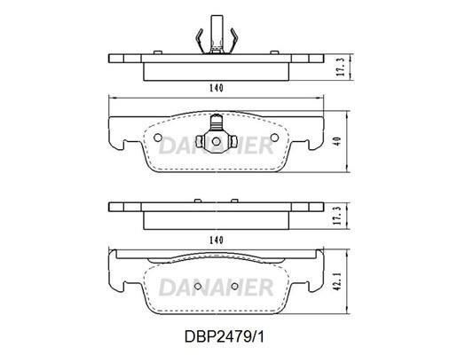 Danaher DBP2479/1 Brake Pad Set, disc brake DBP24791