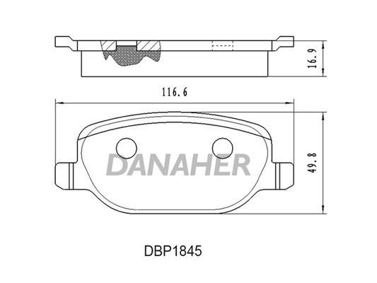 Danaher DBP1845 Brake Pad Set, disc brake DBP1845