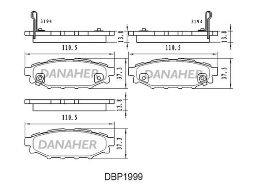 Danaher DBP1999 Brake Pad Set, disc brake DBP1999