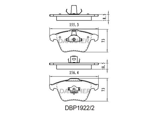 Danaher DBP1922/2 Brake Pad Set, disc brake DBP19222
