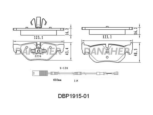 Danaher DBP1915-01 Brake Pad Set, disc brake DBP191501