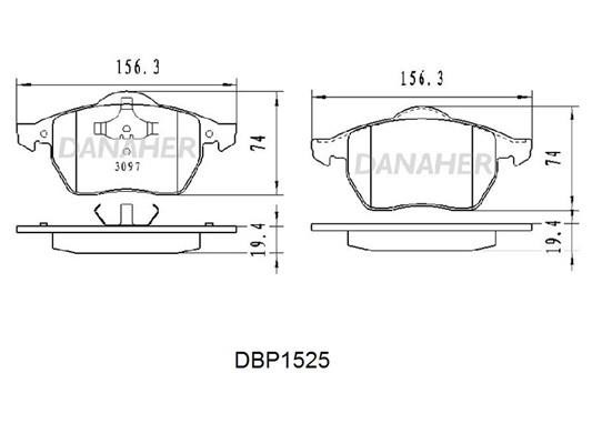 Danaher DBP1525 Brake Pad Set, disc brake DBP1525