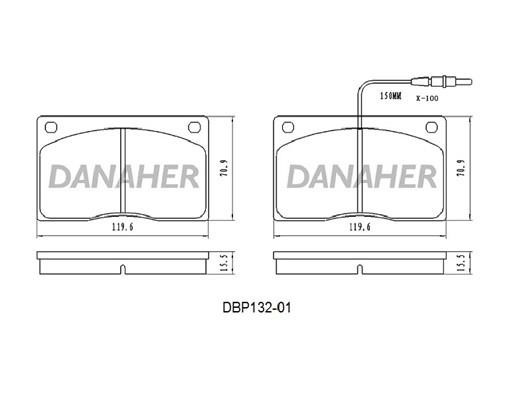 Danaher DBP132-01 Brake Pad Set, disc brake DBP13201