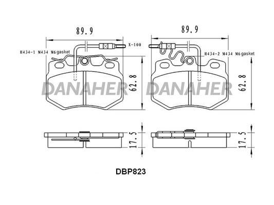 Danaher DBP823 Brake Pad Set, disc brake DBP823
