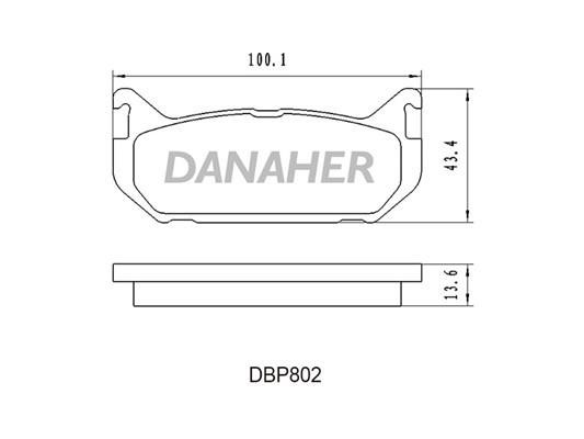 Danaher DBP802 Brake Pad Set, disc brake DBP802