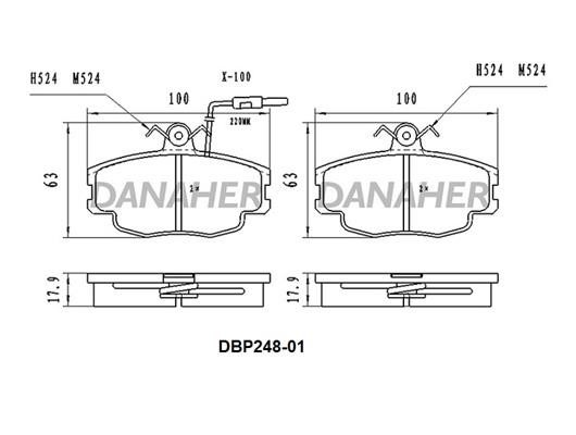 Danaher DBP248-01 Brake Pad Set, disc brake DBP24801