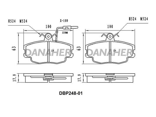Danaher DBP248-01 Brake Pad Set, disc brake DBP24801