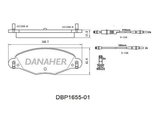 Danaher DBP1655-01 Brake Pad Set, disc brake DBP165501