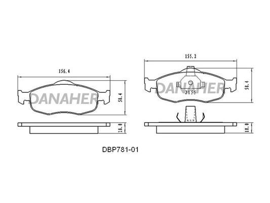Danaher DBP781-01 Brake Pad Set, disc brake DBP78101