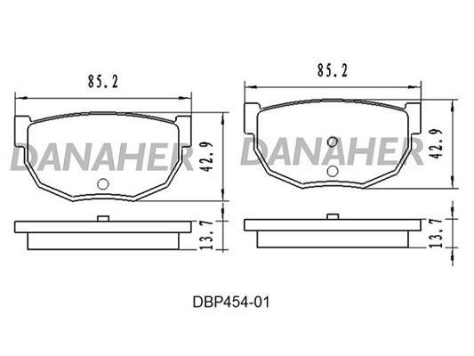 Danaher DBP454-01 Brake Pad Set, disc brake DBP45401