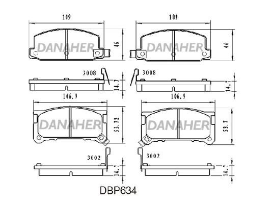 Danaher DBP634 Brake Pad Set, disc brake DBP634