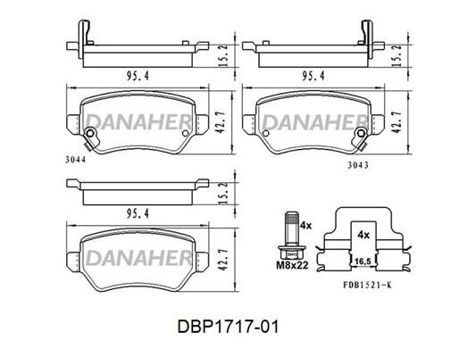 Danaher DBP1717-01 Brake Pad Set, disc brake DBP171701
