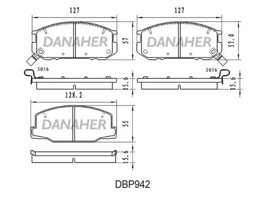 Danaher DBP942 Brake Pad Set, disc brake DBP942