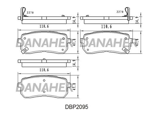 Danaher DBP2095 Brake Pad Set, disc brake DBP2095