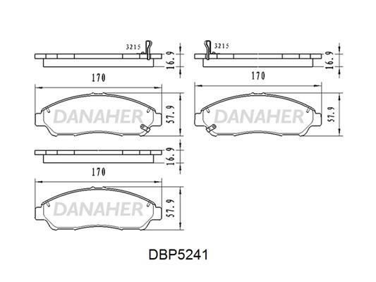 Danaher DBP5241 Front disc brake pads, set DBP5241