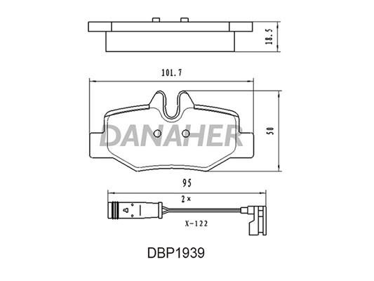 Danaher DBP1939 Brake Pad Set, disc brake DBP1939