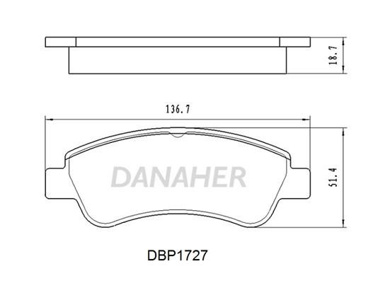 Danaher DBP1727 Brake Pad Set, disc brake DBP1727