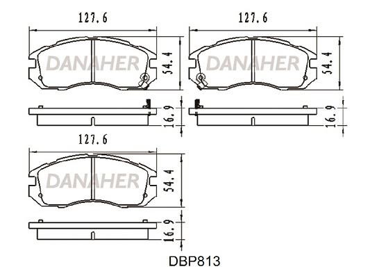Danaher DBP813 Brake Pad Set, disc brake DBP813