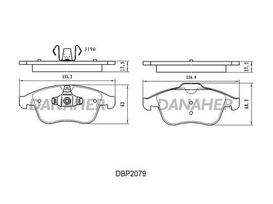 Danaher DBP2079 Brake Pad Set, disc brake DBP2079