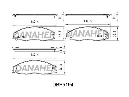 Danaher DBP5194 Rear disc brake pads, set DBP5194