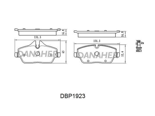 Danaher DBP1923 Brake Pad Set, disc brake DBP1923