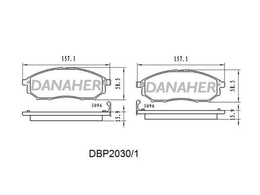 Danaher DBP2030/1 Brake Pad Set, disc brake DBP20301