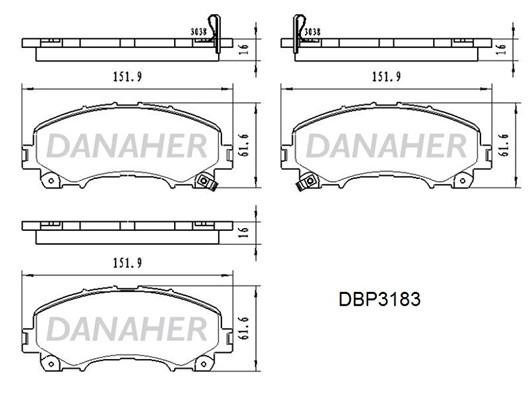 Danaher DBP3183 Brake Pad Set, disc brake DBP3183