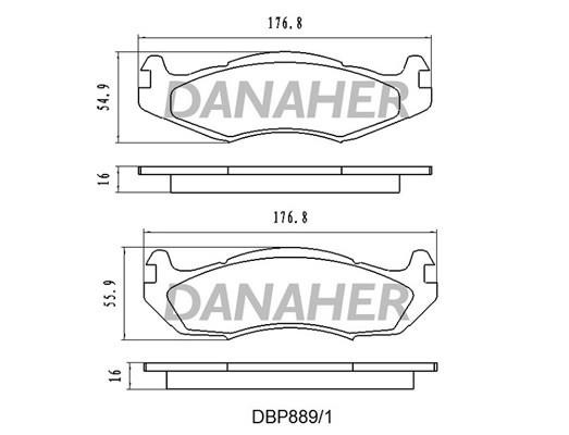Danaher DBP889/1 Brake Pad Set, disc brake DBP8891