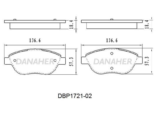 Danaher DBP1721-02 Brake Pad Set, disc brake DBP172102