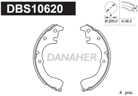 Danaher DBS10620 Brake shoe set DBS10620